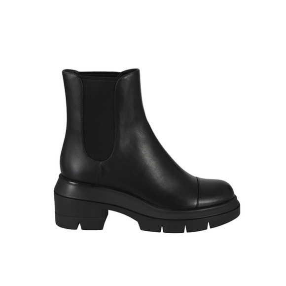 Stuart Weitzman Norah Chunky Lug Sole Ankle Chelsea Boots Black Women's Size 9.5 - Picture 1 of 8
